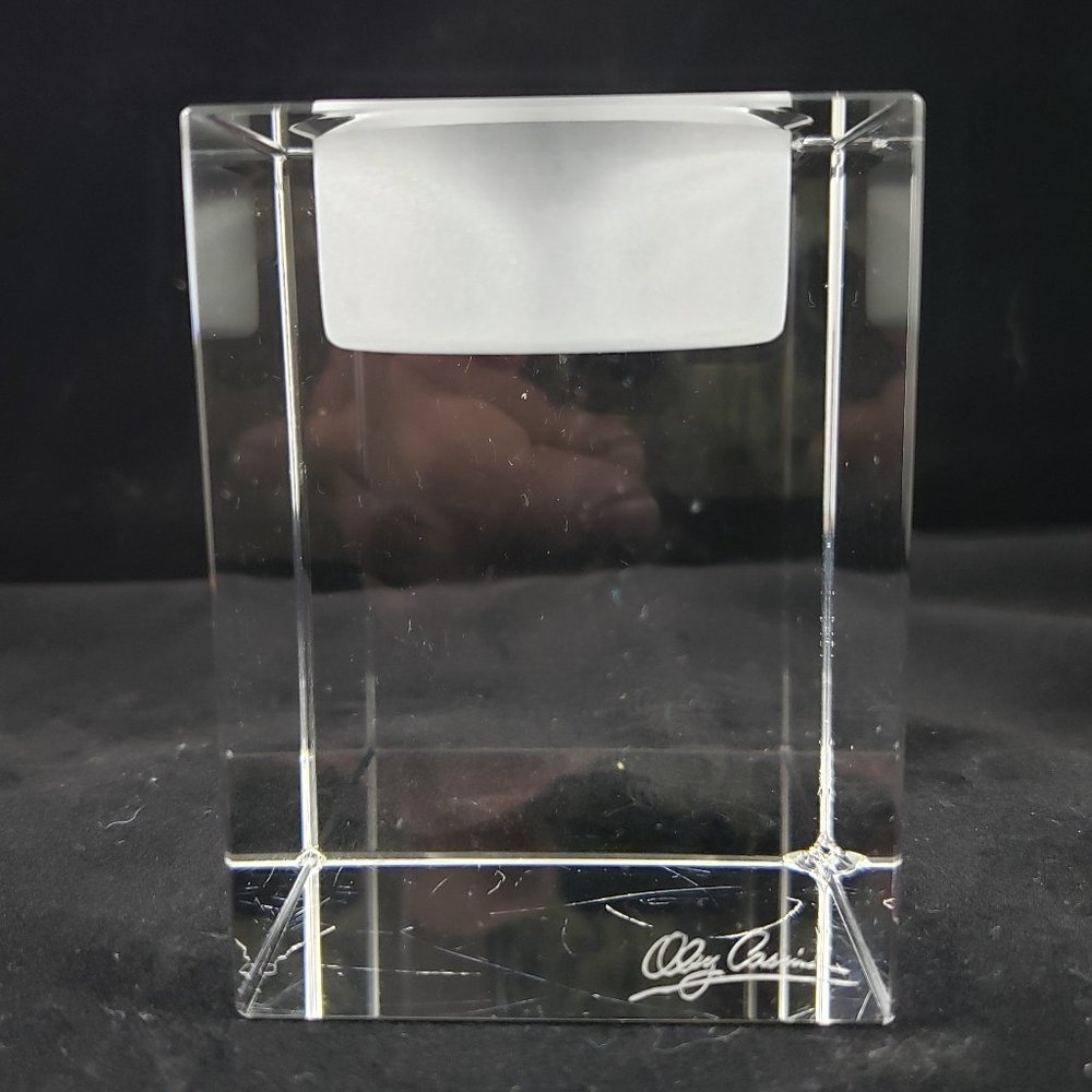 Oleg Cassini Fine Crystal Votive Candle Holder Geometric Modern